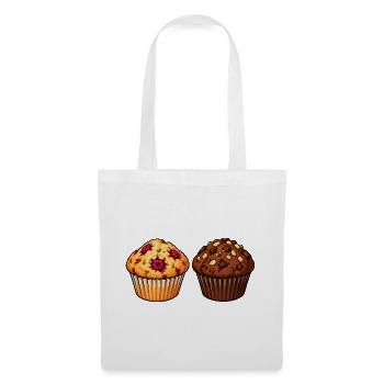 Muffin-Duo Himbeer Schoko - Stoffbeutel - Weiß - Vorne