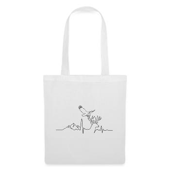 Desert Stag Line Art Silhouette - Stoffbeutel - Weiß - Vorne