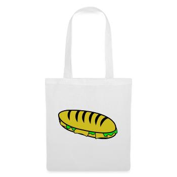 Baguette Hotdog Illustration - Stoffbeutel - Weiß - Vorne