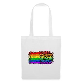 Regenbogenfrieden Liebe Vielfalt - Stoffbeutel - Weiß - Vorne