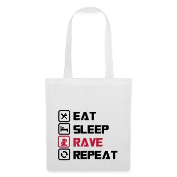 sommeil Rave repeat - Sac en tissu - blanc - Devant