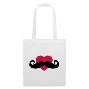 heart moustache / love moustache - Stoffbeutel - Weiß - Vorne