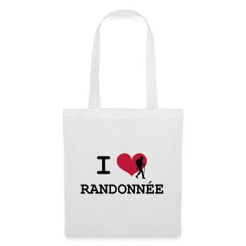 I Love Randonnée - Sac en tissu - blanc - Devant