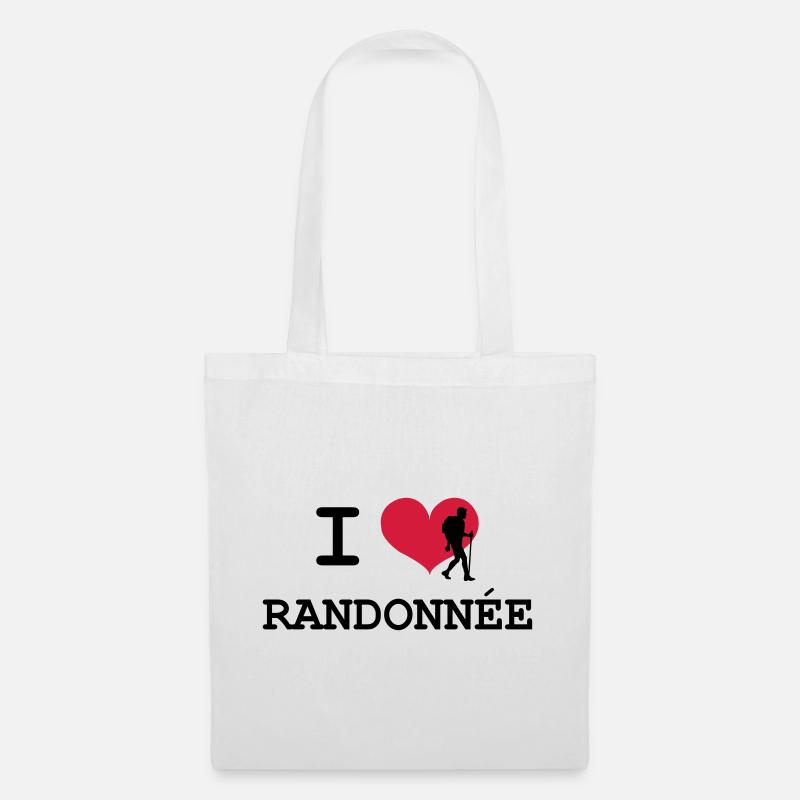 I Love Randonnée - Sac en tissu - blanc