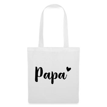 Papa Herz - Geschenkidee - Vatertag Geburtstag - Stoffbeutel - Weiß - Vorne