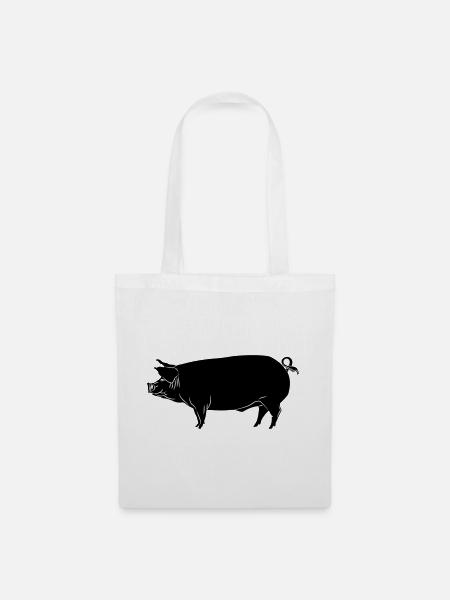 Schweinsschatten-Bild-Logo - Stoffbeutel - Weiß