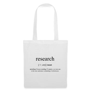 Research (Forschung) Definition Dictionary - Stoffbeutel - Weiß - Vorne