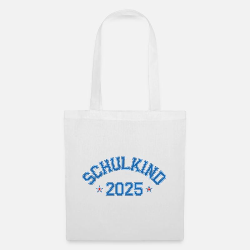 Schulkind 2025 Einschulung College Trikot - Stoffbeutel - Weiß