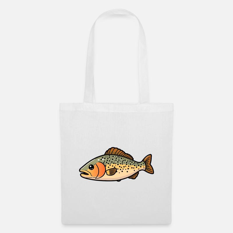 pesce trota - Borsa di stoffa - bianco