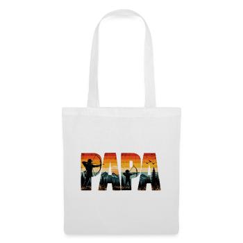 Papa Bogenschießen Retro Vater & Kind - Stoffbeutel - Weiß - Vorne