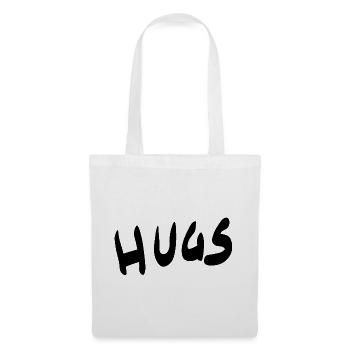 HUGS Brush Schrift – Herzliche Grüße - Stoffbeutel - Weiß - Vorne