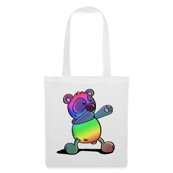 Panda coloré - Dab Dance - Tamponnage - Panda - Sac en tissu - blanc - Devant