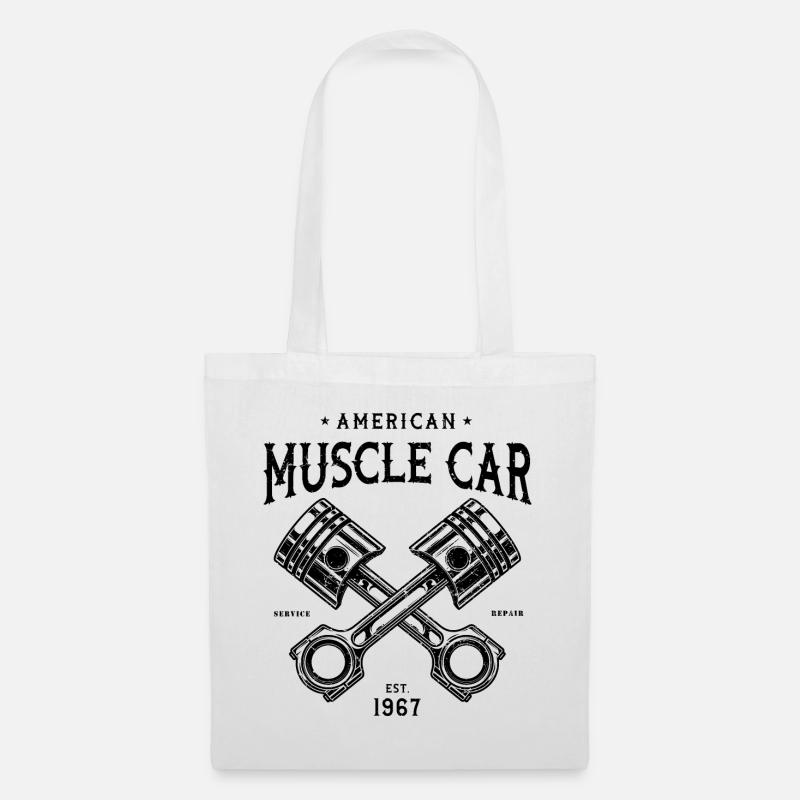 Muscle-car American Classic v8 - Stoffbeutel - Weiß