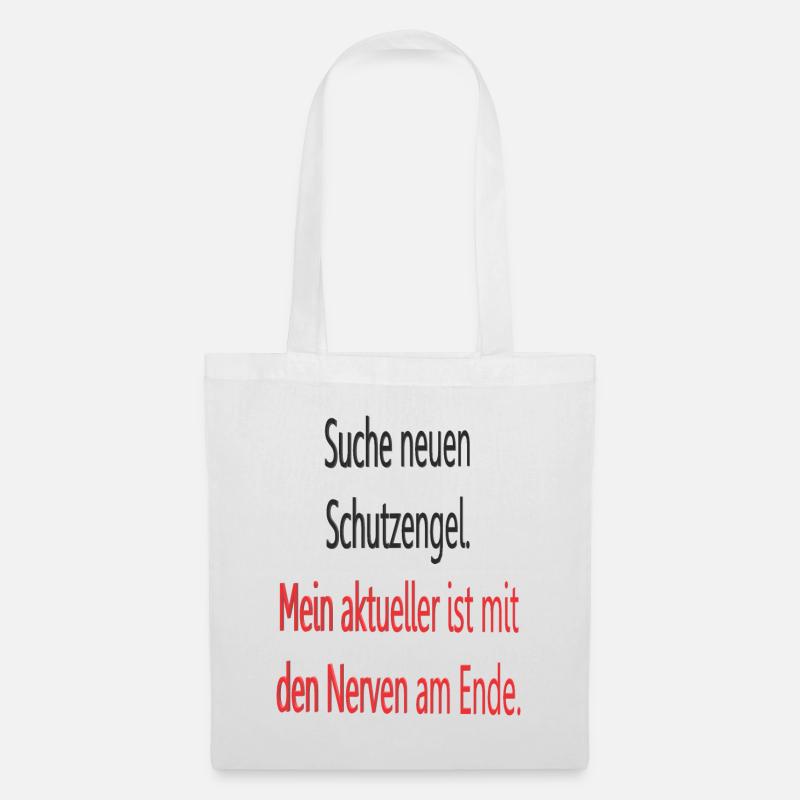 Spruch Schutzengel - Stoffbeutel - Weiß