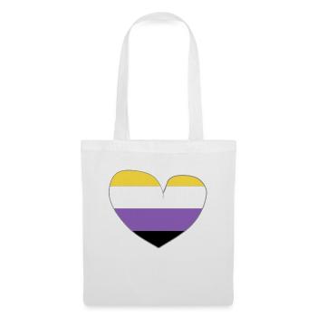 Coeur non-binaire - Sac en tissu - blanc - Devant