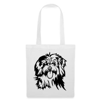 Tête de Berger des Pyrénées - Sac en tissu - blanc - Devant