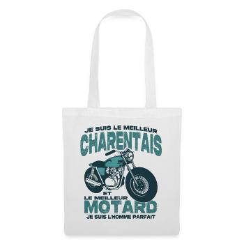 Le meilleur motard et le meilleur charentais - Sac en tissu - blanc - Devant