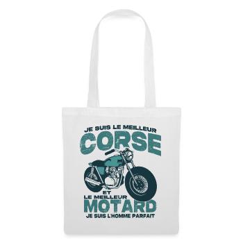 Le meilleur motard et le meilleur corse - Sac en tissu - blanc - Devant