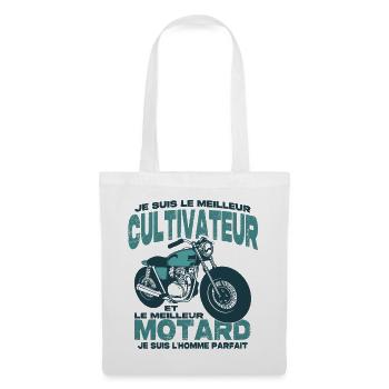 Le meilleur motard et le meilleur cultivateur - Sac en tissu - blanc - Devant