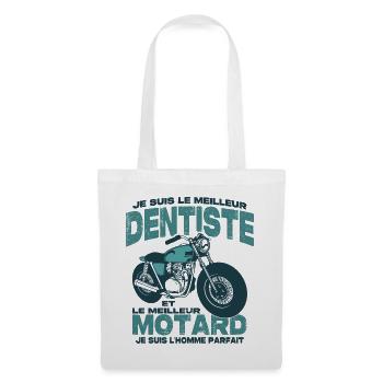 Le meilleur motard et le meilleur dentiste - Sac en tissu - blanc - Devant