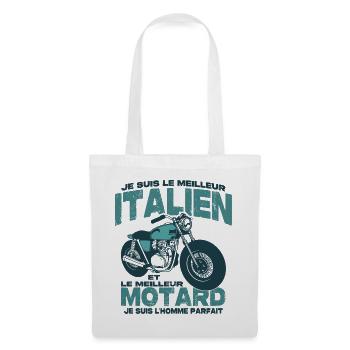 Le meilleur motard et le meilleur italien - Sac en tissu - blanc - Devant