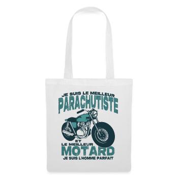 Le meilleur motard et le meilleur parachutiste - Sac en tissu - blanc - Devant