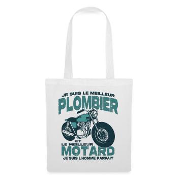Le meilleur motard et le meilleur plombier - Sac en tissu - blanc - Devant