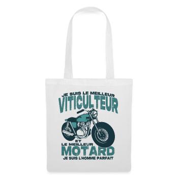 Le meilleur motard et le meilleur viticulteur - Sac en tissu - blanc - Devant