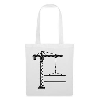 Construction crane banner logo - Tote Bag - white - Front