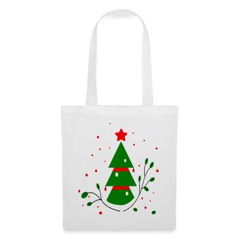 Noël, Arbre De Noël - Sac en tissu - blanc - Devant