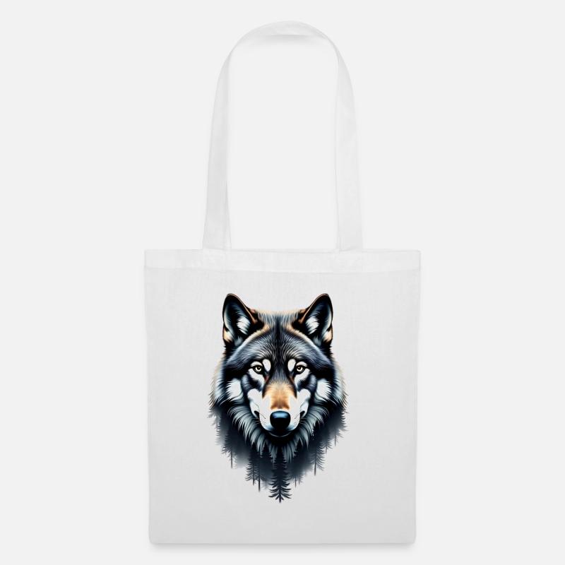 Alpha Wolf Tier Natur schön Wald Design - Stoffbeutel - Weiß