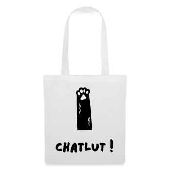 Le chat qui dit Chatlut - Sac en tissu - blanc - Devant
