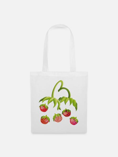 Erdbeerzeit Strawberry - Stoffbeutel - Weiß