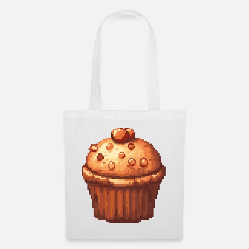 Pixelmuffin Cupcake Retro - Stoffbeutel - Weiß