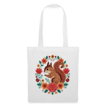 Squirrel in the Flower Circle - Tote Bag - white - Front