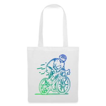 Motif emblématique du vélo de route - Sac en tissu - blanc - Devant