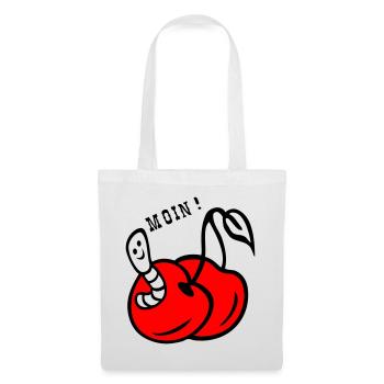 Cherries with worm - Tote Bag - white - Front