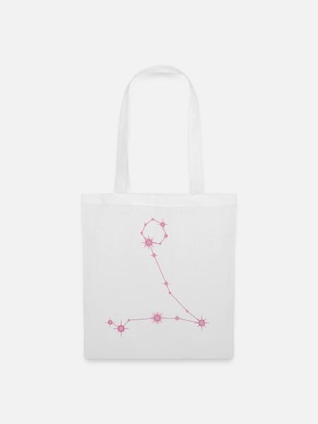 Fischestern Sternbild Sternzeichen Pastellrosa - Stoffbeutel - Weiß