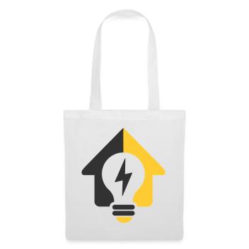 Elektro Haus Glühbirne Logo - Stoffbeutel - Weiß - Vorne
