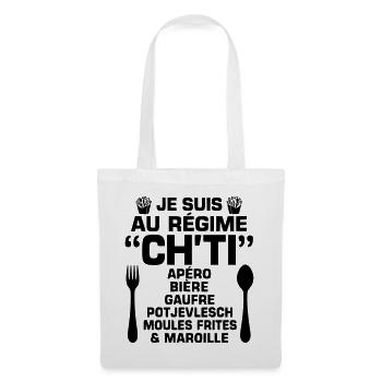 Régime ch'ti - Sac en tissu - blanc - Devant