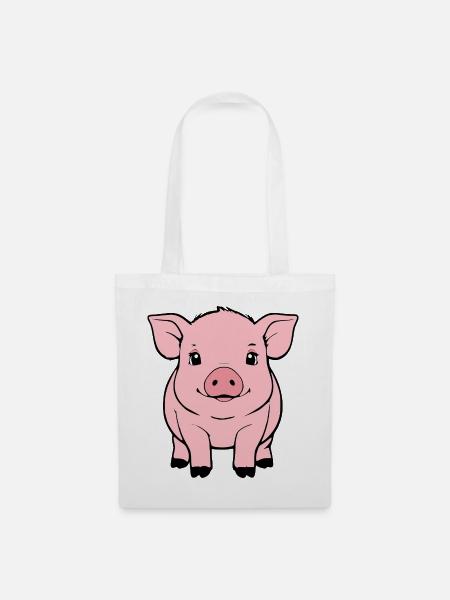 Schwein Schweinchen Bauern Geschenk Landwirt - Stoffbeutel - Weiß