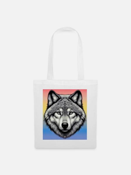 Wolf - Stoffbeutel - Weiß