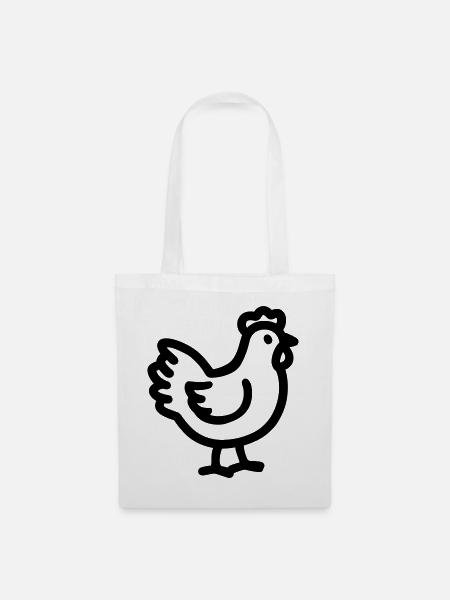 Huhn - Stoffbeutel - Weiß