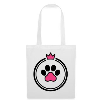 Maman de chien Patte de Cœur Couronne Os de chien - Sac en tissu - blanc - Devant