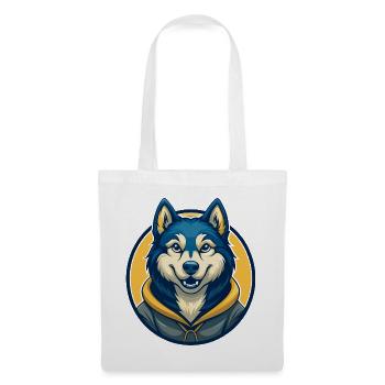Husky Dog Kawaii Mascot Cartoon Clipart Logo Badge - Tote Bag - white - Front