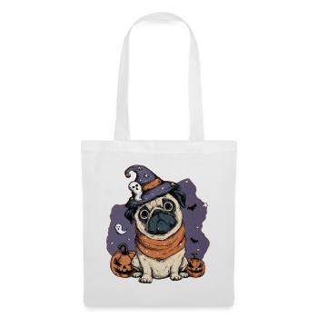 Mops Halloween - Stoffbeutel - Weiß - Vorne