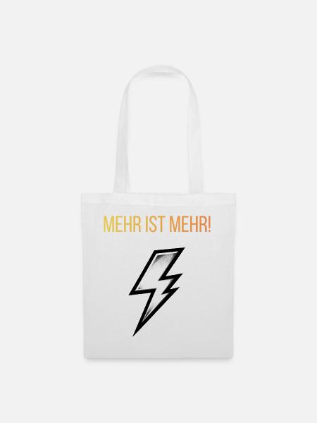 Mehr Ist Mehr – Elektrischer Blitz - Stoffbeutel - Weiß