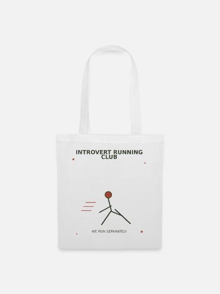 Introvert Laufclub Design - Stoffbeutel - Weiß