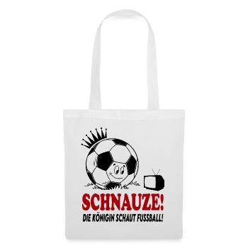Schnauze Die Königin schaut guckt Fußball - Stoffbeutel - Weiß - Vorne