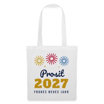 Prosit 2027 – Silvester Frohes neues Jahr - Stoffbeutel - Weiß - Vorne